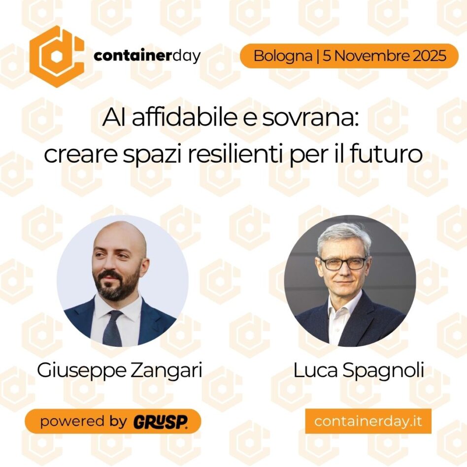 "AI affidabile e sovrana: creare spazi resilienti per il futuro" Giuseppe Zangari - Senior Manager @ Arubakube Luca Spagnoli - Field CTO @ Aruba containeday Bologna, 5 Novembre 2025
